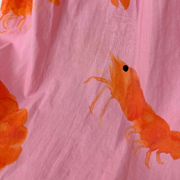 Rachel Antonoff Prawn Shrimp Print Maxi Skirt Vinita Vinnie Pink Pleated Belt 4 - Picture 8 of 16